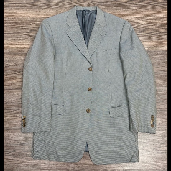 Hickey Freeman Blue & Grey Check Blazer 40R - Picture 1 of 7